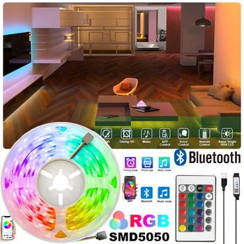 Bluetooth LED Ribad Tuled Telefoni Kontrolli Värvi Muuta Valguse Baar USB Lamp Ekraani TV Neoon Tuled 5050 RGB-Magamistuba Teenetemärgi
