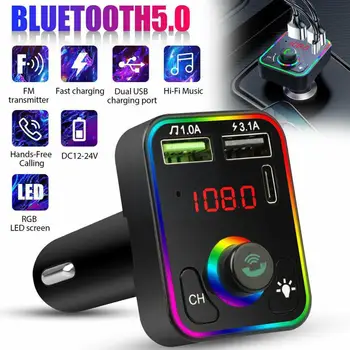 Traadita Auto Bluetooth, FM Saatja, MP3 Mängija, Kiire USB Adapter Auto Handsfree Adapter, autolaadija Komplekt Bluetooth Car Adapter