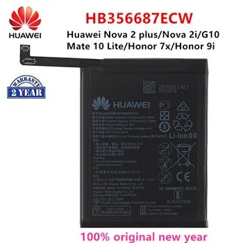 Hua Wei 100% Orginaal HB356687ECW 3340mAh Aku Huawei Nova 2 pluss/Nova 2i/Huawei G10/Mate 10 Lite/ Au 7x/Au 9i