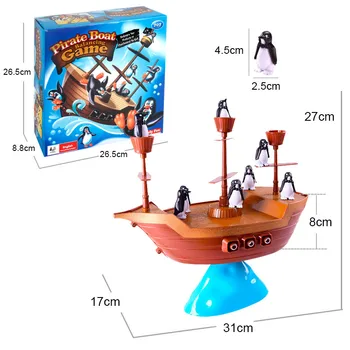 Lapsed Harivad Mänguasjad Desktop Pirate Paadi Puzzle Mänguasjad Lauamäng Tasakaalu Pingviin Pirate Laeva Lastele Kingitus